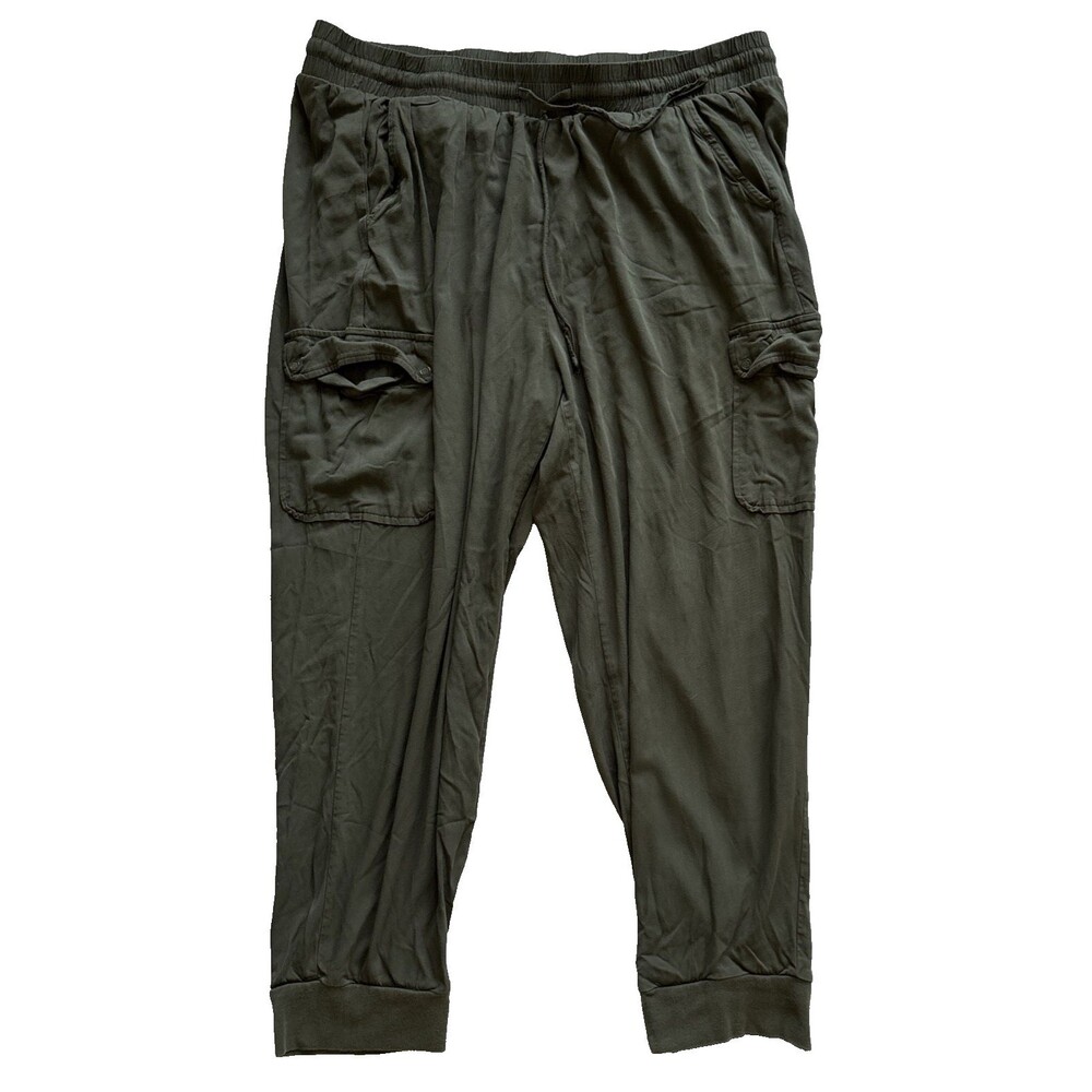 Torrid Relaxed Fit Cargo Joggers Size 2R XL /XXL Utility Pants Olive Green